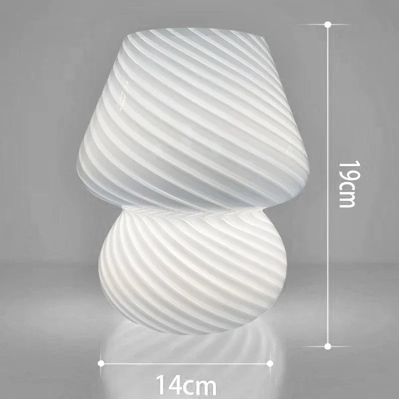 Mushroom Glass Table Lamp — Warm Ambient Light