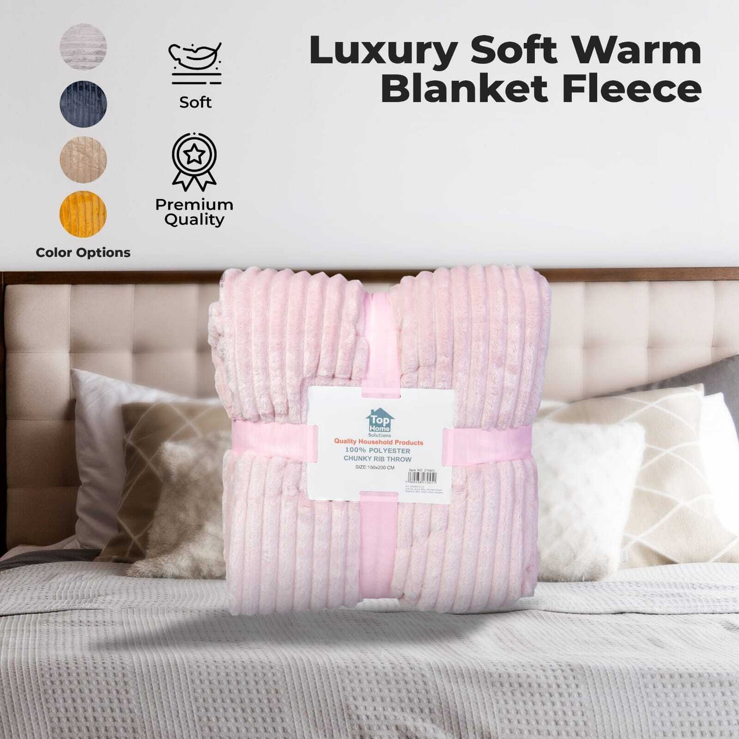 Chunky ribbed fleece throw