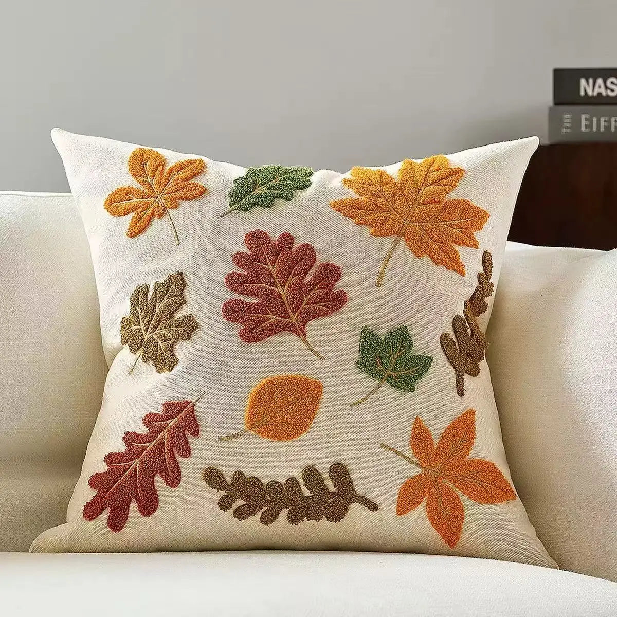 Pumpkin Tufted Velvet Throw Pillow Cover 30X50/45X45CM Autumn Cushion Cover Maple Leaves Decor Home Decorative Pillowcase