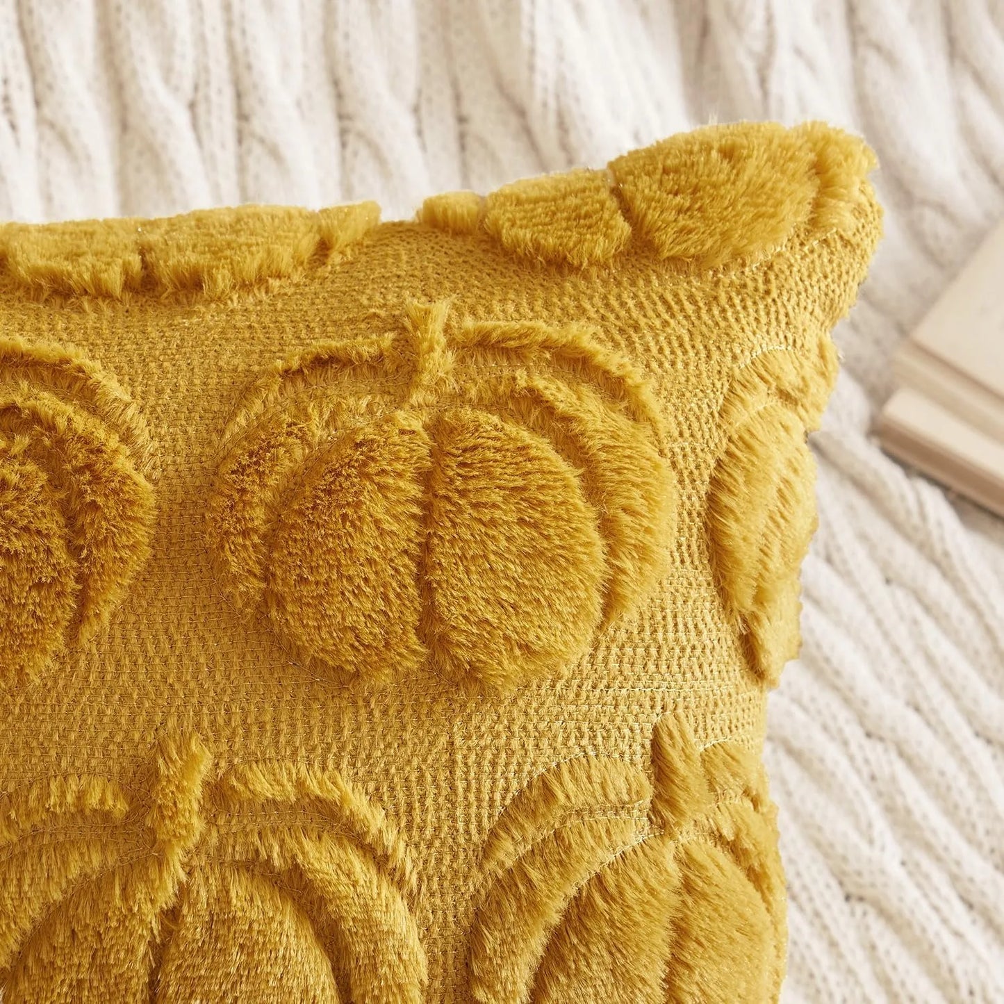 Fall Pumpkin Pillow Covers 45X45Cm Fall Decorations Autumn Yellow Throw Pillow Cases Soft Plush Faux Fur Wool Couch Cushion Case