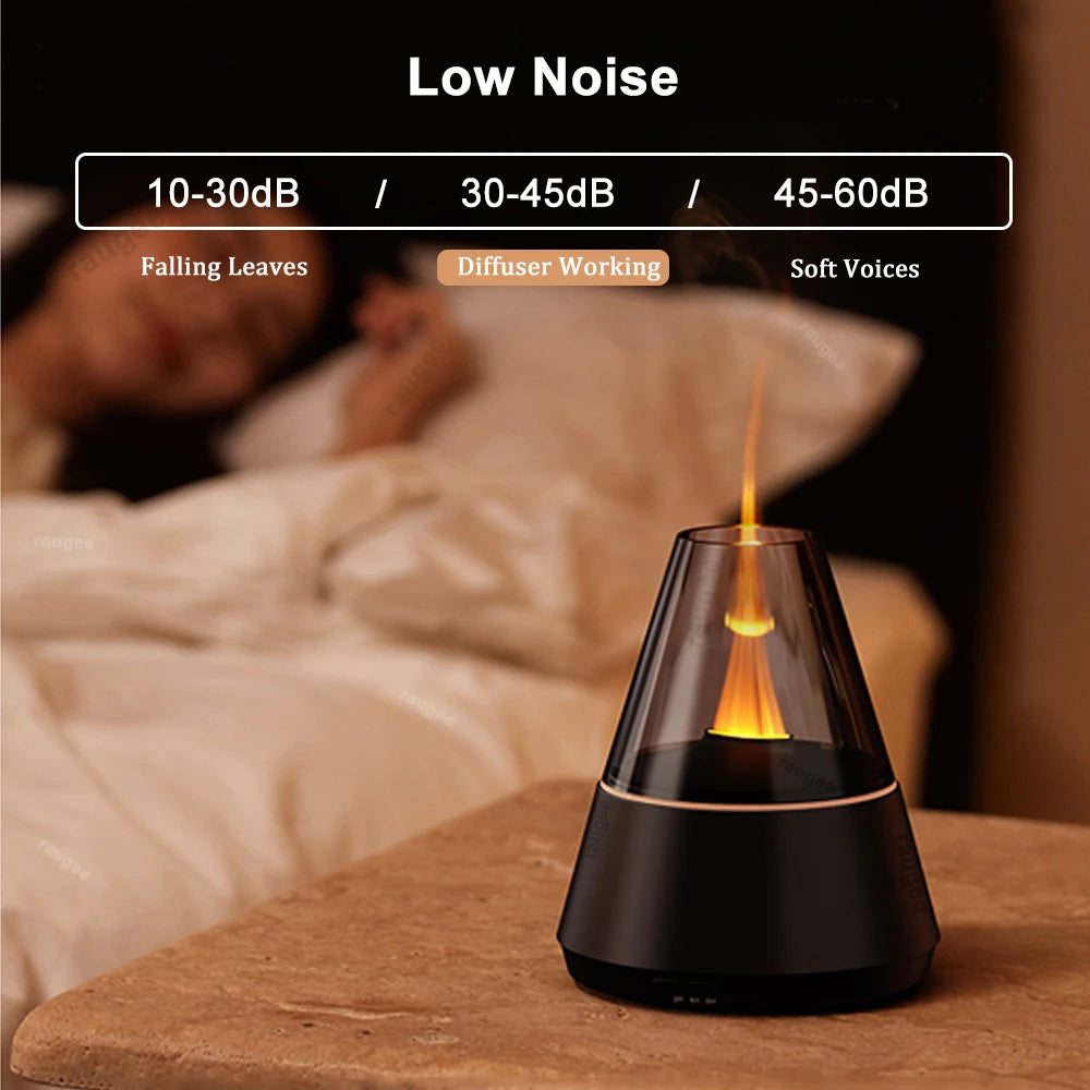 Flame Humidifier Essential Oil Diffuser Aroma Air Humidifier Fragrance Diffuser for Home Aromatherapy Diffuser with Night Light