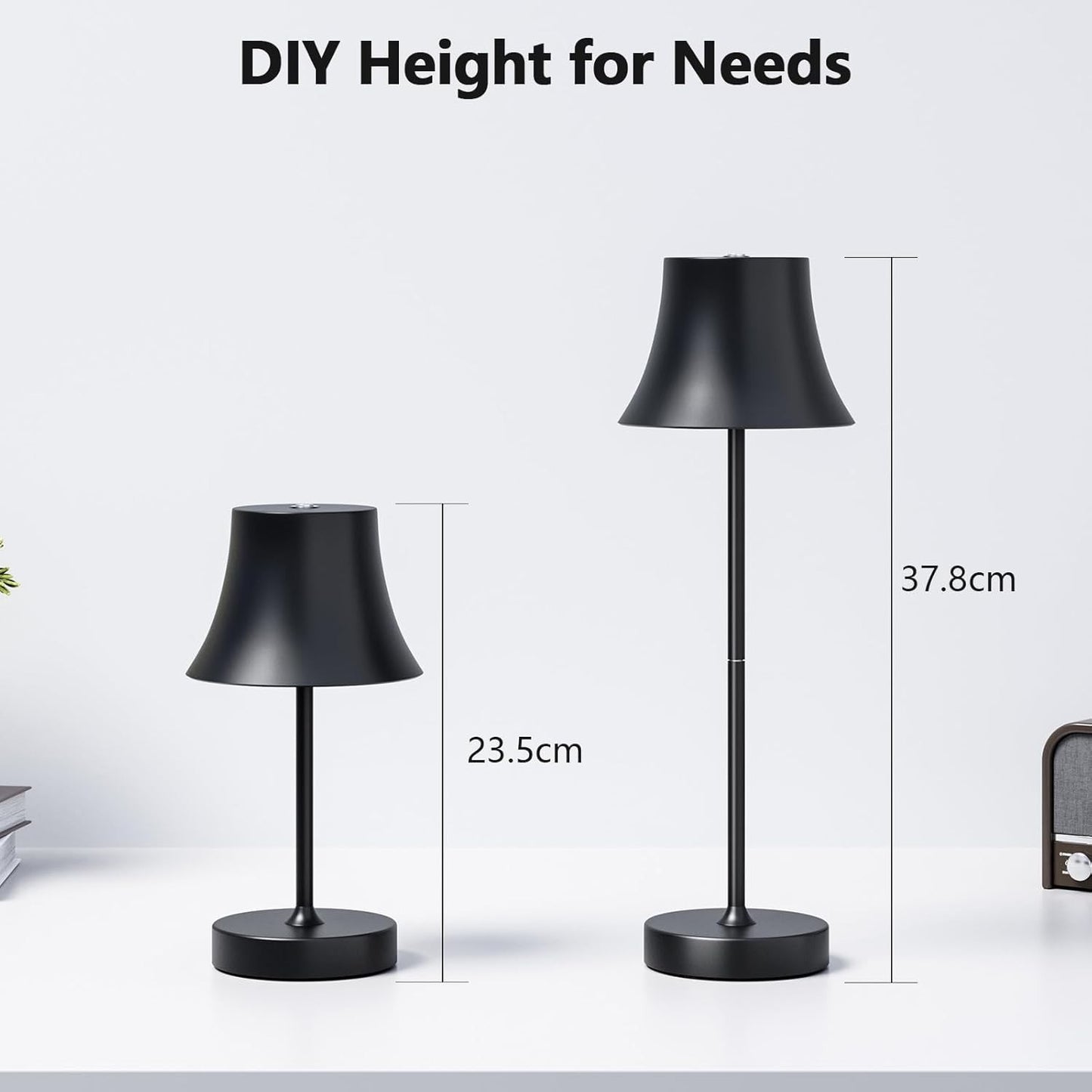 Rechargeable Table Lamp, Cordless Battery Operated Touch USB Table Lamp