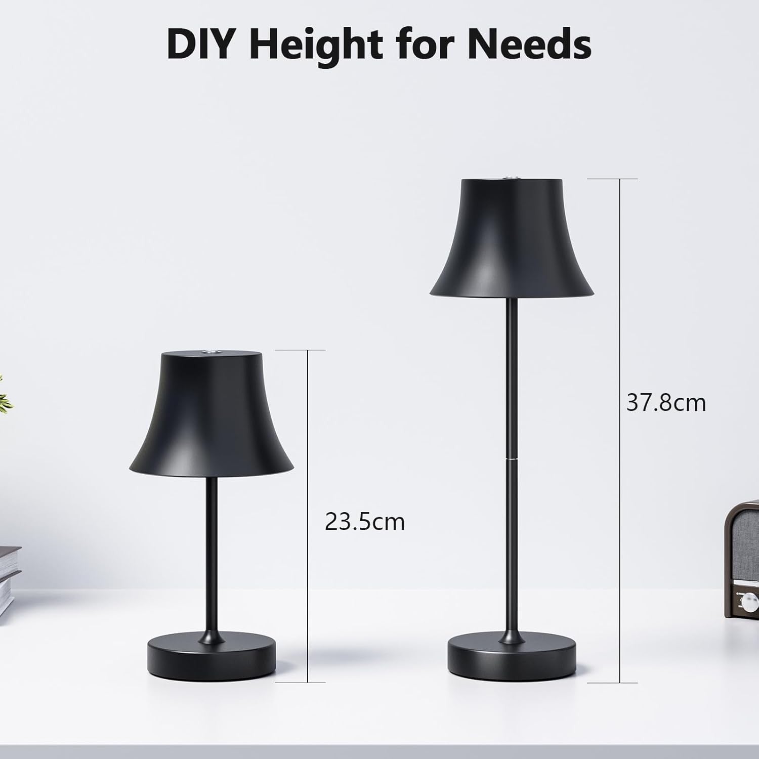 Rechargeable Table Lamp, Cordless Battery Operated Touch USB Table Lamp